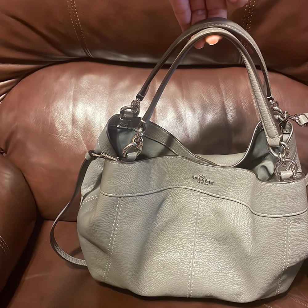 Gray coach bag